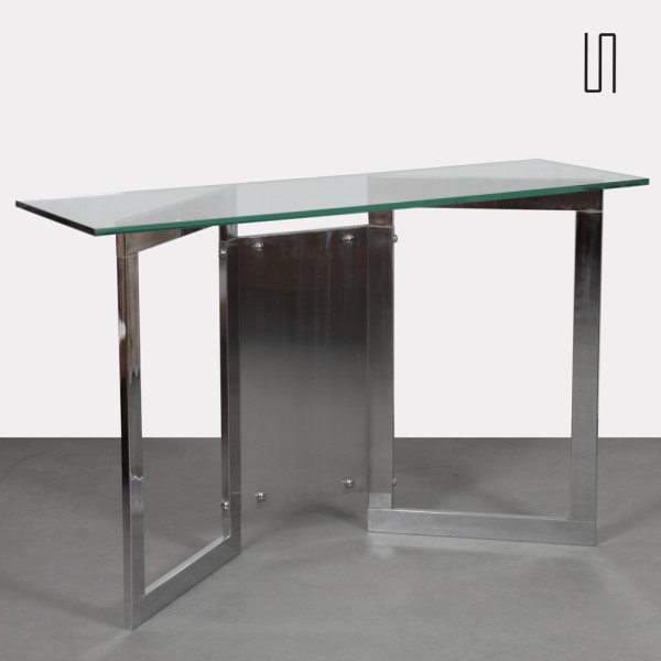Chrome-plated metal console from the 1970s - 