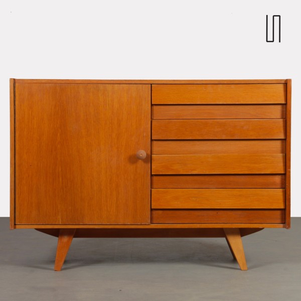 Vintage oak storage unit by Jiri Jiroutek, model U-458, 1960s - Eastern Europe design