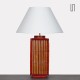 Grande lampe en vannerie vintage - 