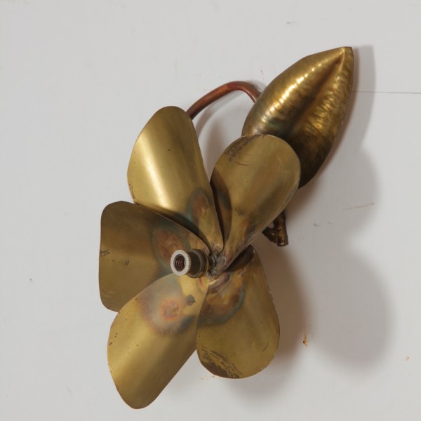 Pair of brass floral sconces, 1960 - 
