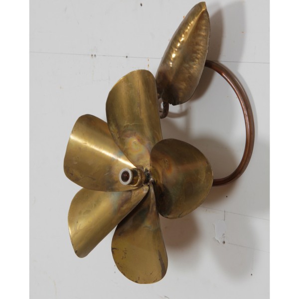 Pair of brass floral sconces, 1960 - 