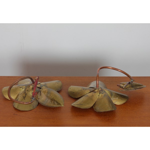 Pair of brass floral sconces, 1960 - 