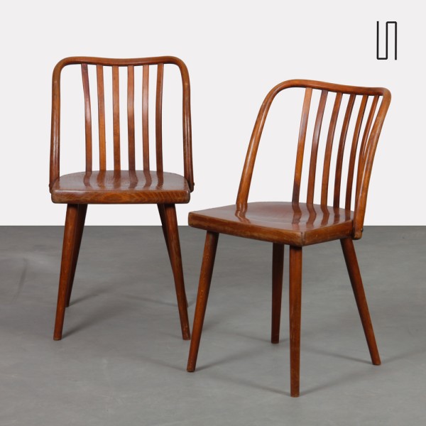 Pair of vintage chairs by Antonin Suman for Ton, 1960s - Eastern Europe design