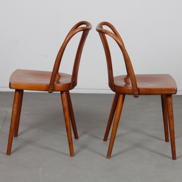 Pair of vintage chairs by Antonin Suman for Ton, 1960s - Eastern Europe design