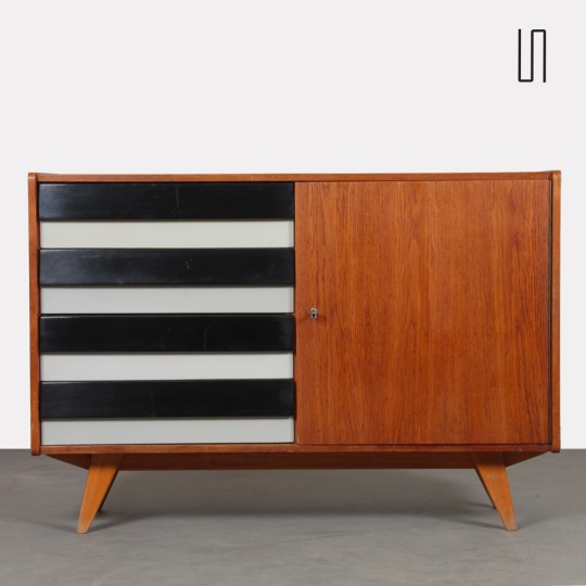 Vintage oak chest of drawers by Jiri Jiroutek, model U458, 1960s - 
