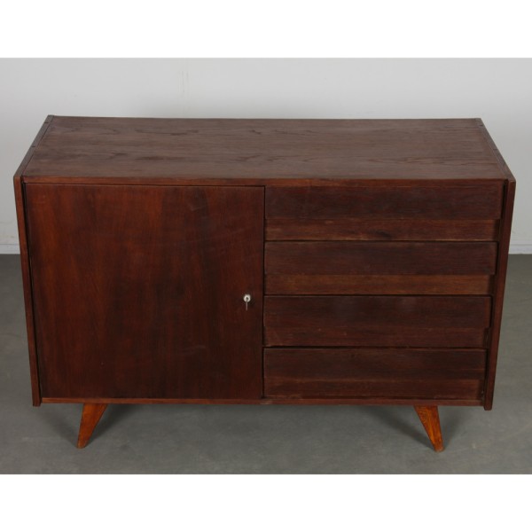 Vintage stained oak chest of drawers model U-458 by Jiri Jiroutek, 1960s - Eastern Europe design