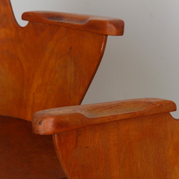 Pair of wooden armchairs by Lubomir Hofmann for Ton, 1960s - 