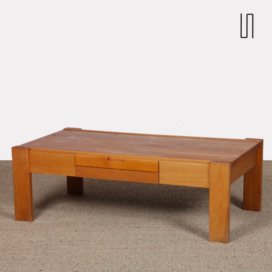 Table basse en bois des années 1980