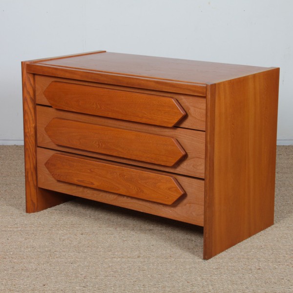 Commode vintage en orme massif, 1980 - 