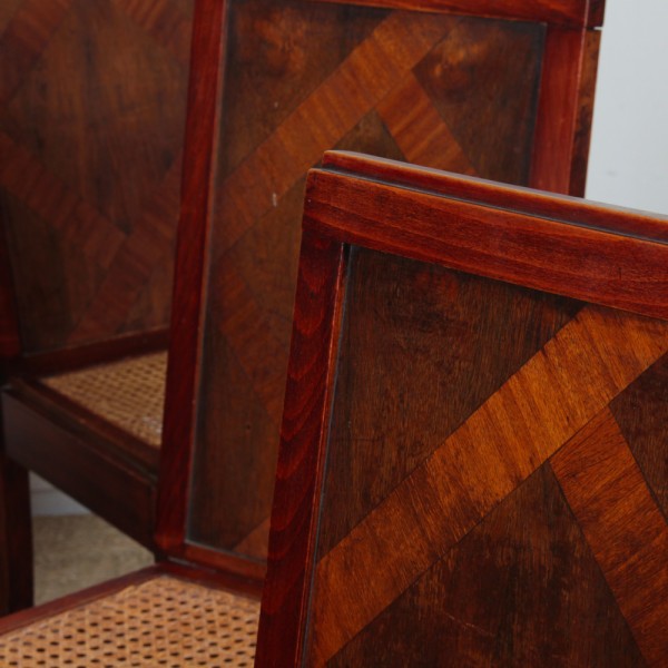 Suite of 6 wooden chairs from the 1930s-40s - 