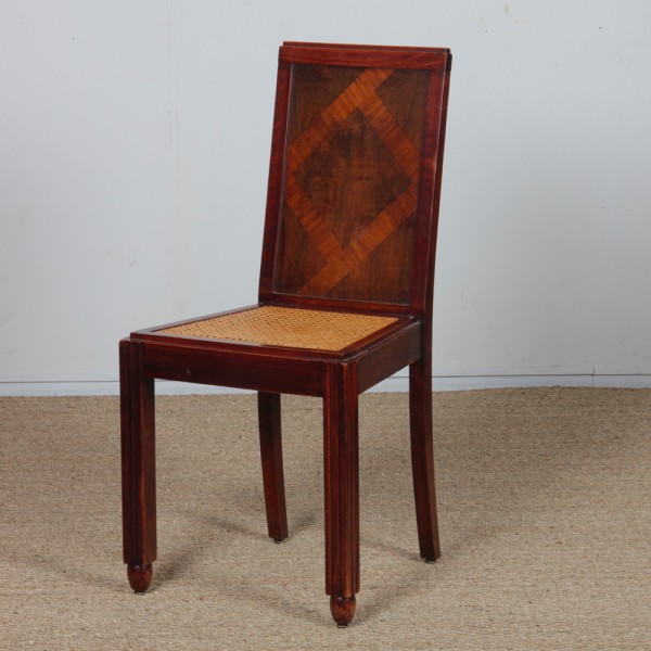Suite of 6 wooden chairs from the 1930s-40s - 