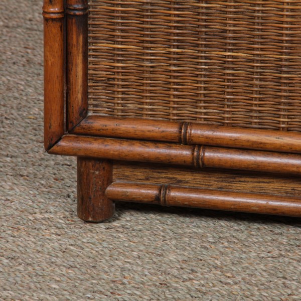 Pair of rattan and brass bedside tables, 1960s - 