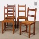Suite of 4 wooden chairs from the 1960s - 