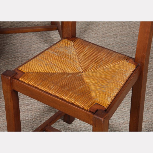 Suite of 4 wooden chairs from the 1960s - 