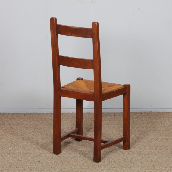 Suite of 4 wooden chairs from the 1960s - 