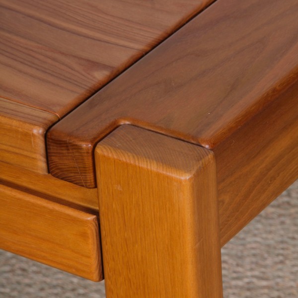 Solid elm desk from the 1980s - 