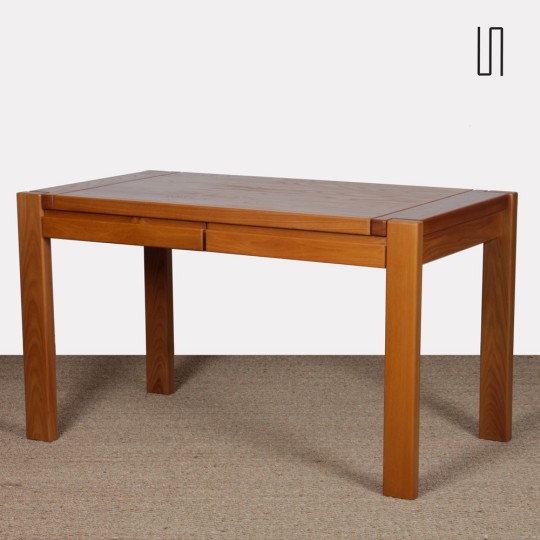 Solid elm desk from the 1980s - 