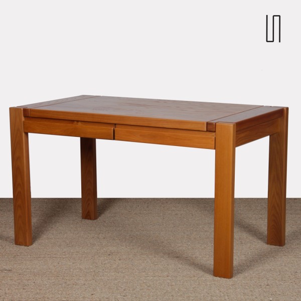 Solid elm desk from the 1980s - 