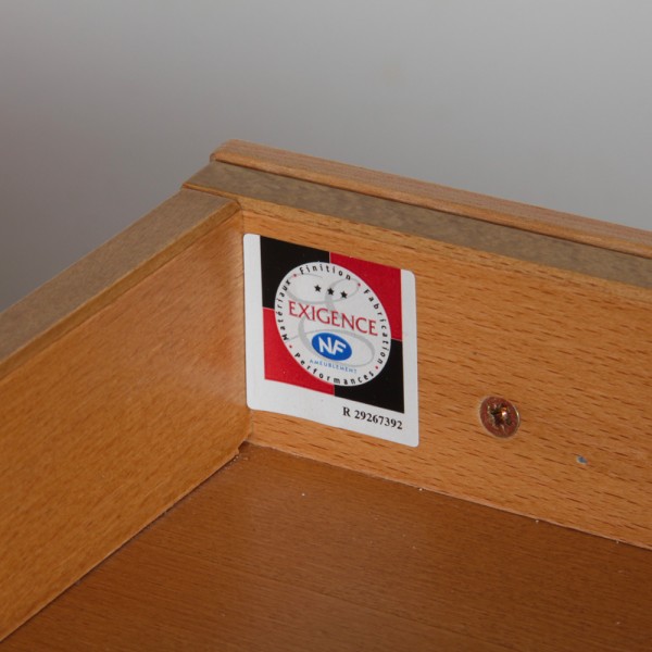 Solid elm desk from the 1980s - 
