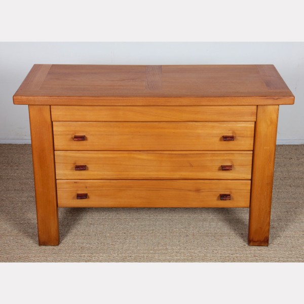 Commode en orme massif éditée par Maison Regain, 1970 - 