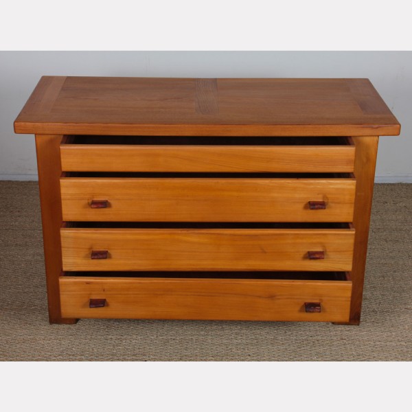 Commode en orme massif éditée par Maison Regain, 1970 - 