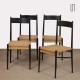 Suite of 4 Italian wooden chairs from the 1960s - Italian design