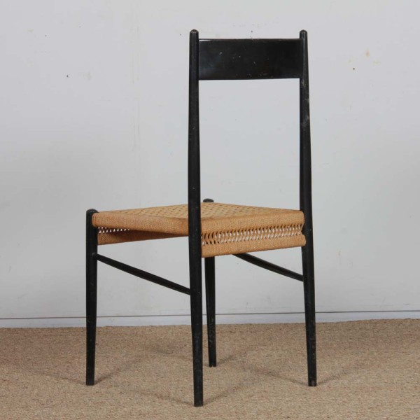 Suite of 4 Italian wooden chairs from the 1960s - Italian design