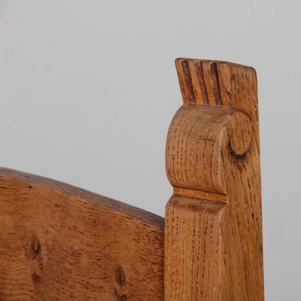 Paire de fauteuils en chêne massif des années 1940 - 