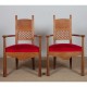 Pair of 1940s solid oak armchairs - 