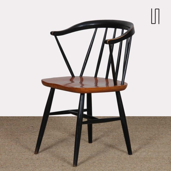 Fauteuil vintage en bois par Ilmari Tapiovaara, 1960 - Design Scandinave