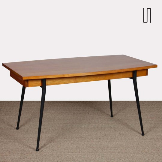 Vintage oak and metal dining table from the 1960s - 