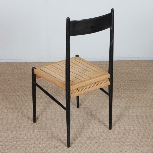 Chaise italienne vintage en bois des années 1960 - Design Italien