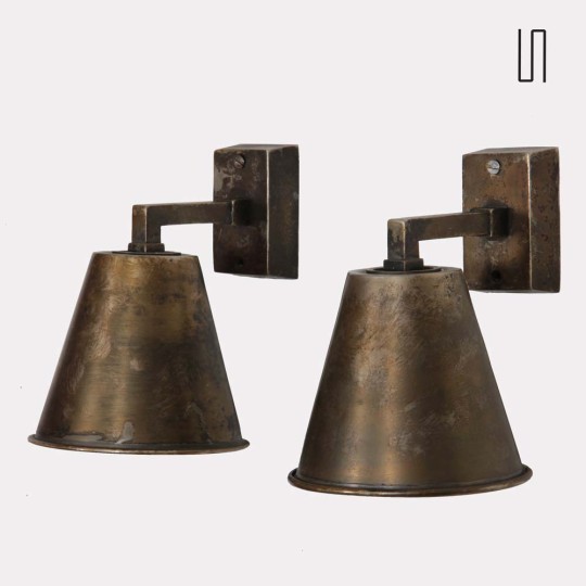 Pair of brass sconces, 20th century work - 