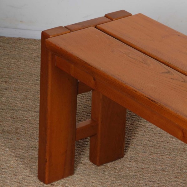 Banc vintage en orme massif édité par Maison Regain, 1980 - 