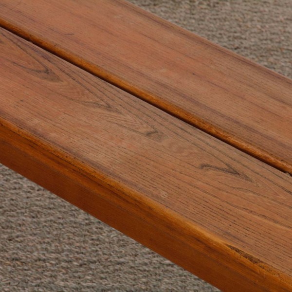 Vintage bench in solid elm, published by Maison Regain, 1980s - 