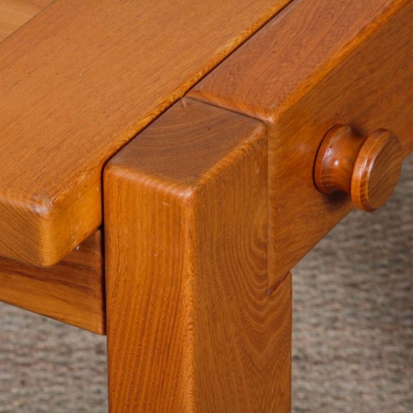 Solid elm dining table for Maison Regain, 1980 - French design