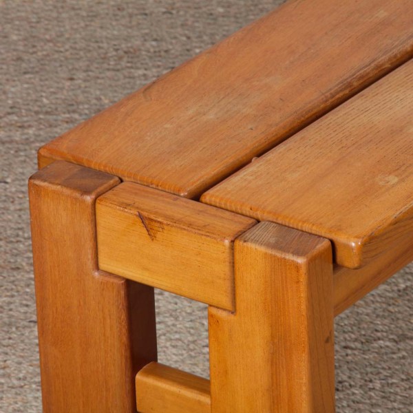 Banc vintage en orme massif édité par Maison Regain, 1980 - 