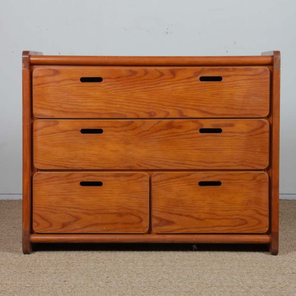Vintage pine chest of drawers from the 1980s - 