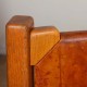 Set of 4 Maison Regain elm and leather chairs, 1980s - 