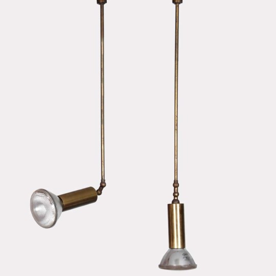 Paire de suspensions articulées, lampes industrielles du XXe siècle - 