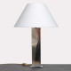 Grande lampe à poser en métal argenté et doré, 1980 - 