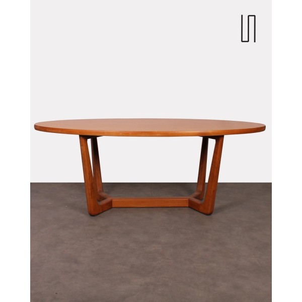 Czechoslovakian oval table Venesa for Dřevotvar, 1970s - Eastern Europe design