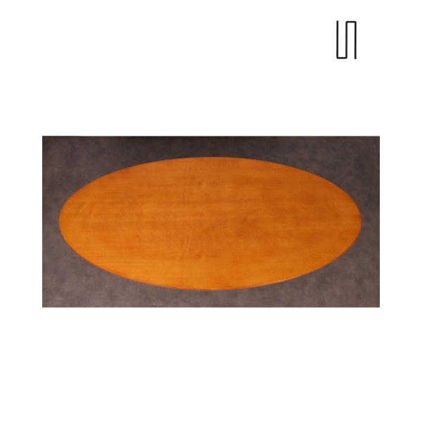 Czechoslovakian oval table Venesa for Dřevotvar, 1970s - Eastern Europe design