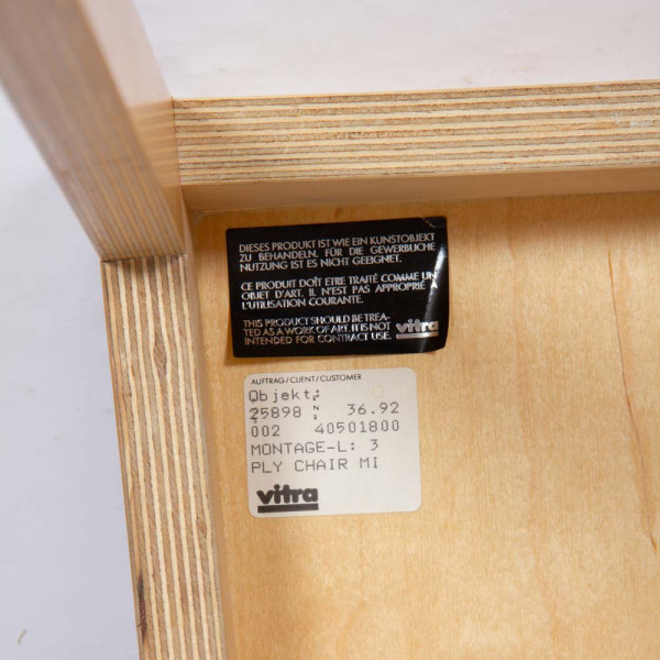 Suite de 4 chaises Plywood par Jasper Morrison pour Vitra, circa 1988 - 
