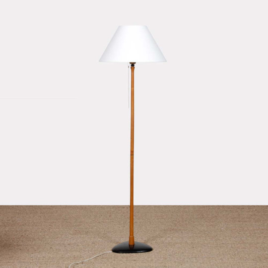 Lampadaire vintage en bois et métal des années 1960 - 