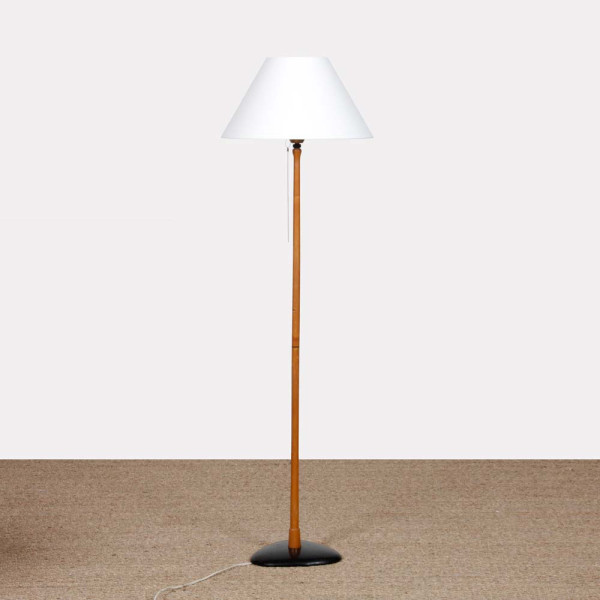 Vintage wood and metal floor lamp from the 1960s - 