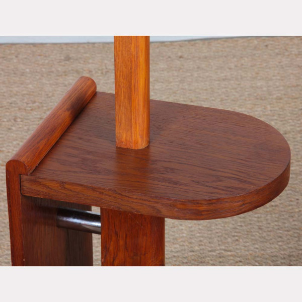 Lampadaire moderniste en chêne et métal chromé, attribué à DIM, 1930 - 