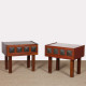 Paire de tables de nuit vintage en bois des années 1960 - 
