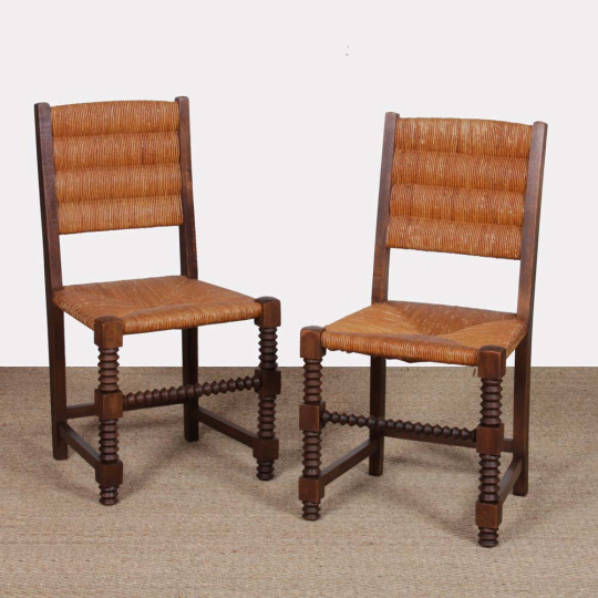 Paire de chaises dans le goût de Charles Dudouyt, 1950 - 