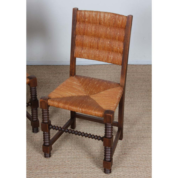Paire de chaises dans le goût de Charles Dudouyt, 1950 - 